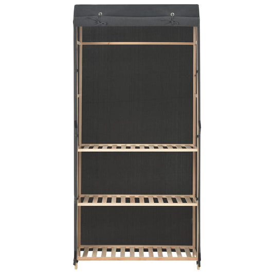 248187 vidaXL 3-Tier Wardrobe Grey 79x40x170 cm Fabric