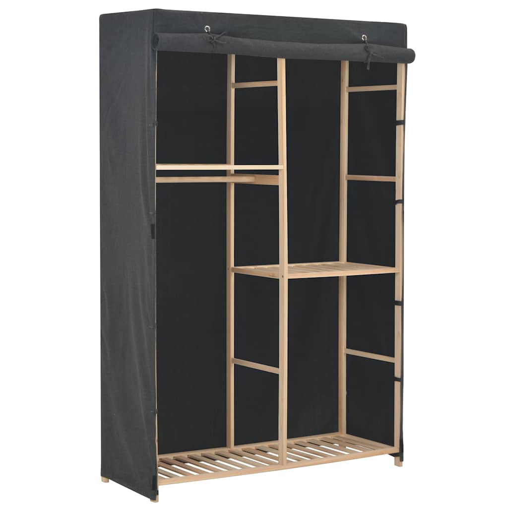248188 vidaXL 3-Tier Wardrobe Grey 110x40x170 cm Fabric