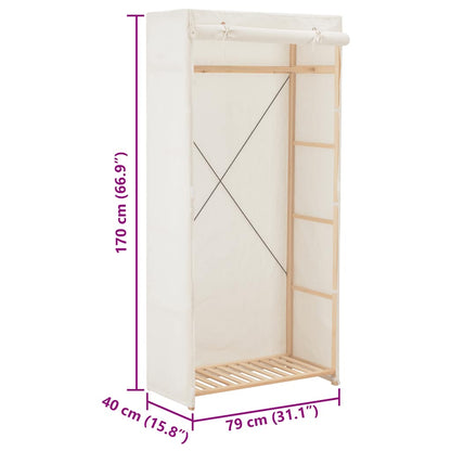 Wardrobe White 79x40x170 cm Fabric