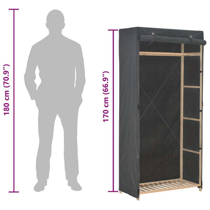 248193 vidaXL Wardrobe Grey 79x40x170 cm Fabric