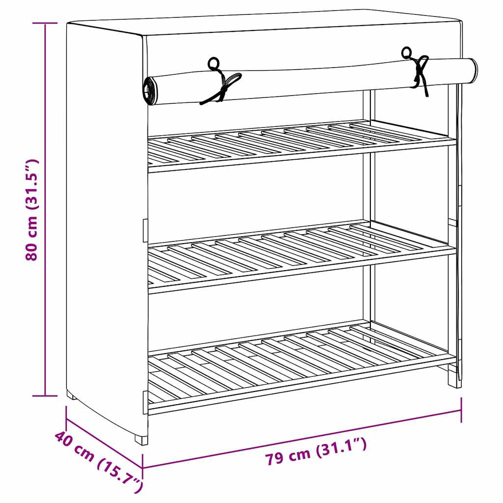 Shoe Cabinet with Cover Grey 79x40x80 cm Fabric