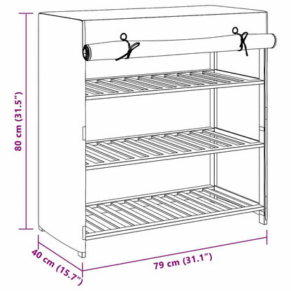 Shoe Cabinet with Cover Grey 79x40x80 cm Fabric