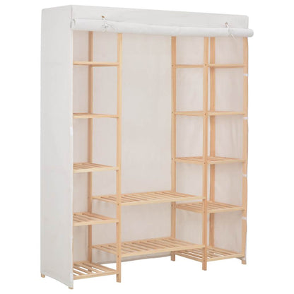 248196 vidaXL Wardrobe White 135x40x170 cm Fabric