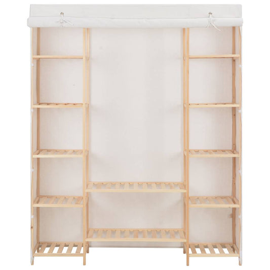 248196 vidaXL Wardrobe White 135x40x170 cm Fabric
