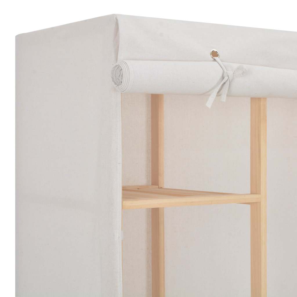 248196 vidaXL Wardrobe White 135x40x170 cm Fabric
