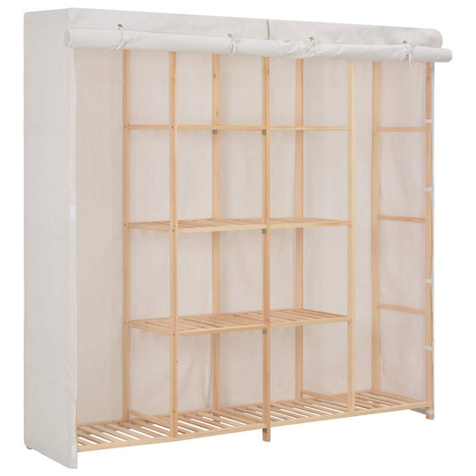 Wardrobe | White | Cotton and Polyester fabric, Solid fir wood
