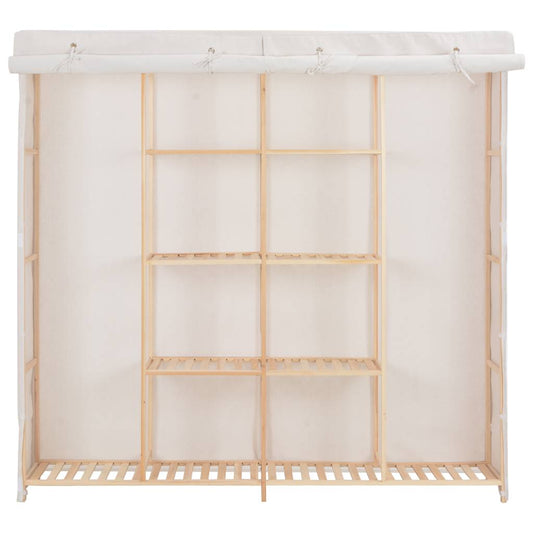 Wardrobe | White | Cotton and Polyester fabric, Solid fir wood