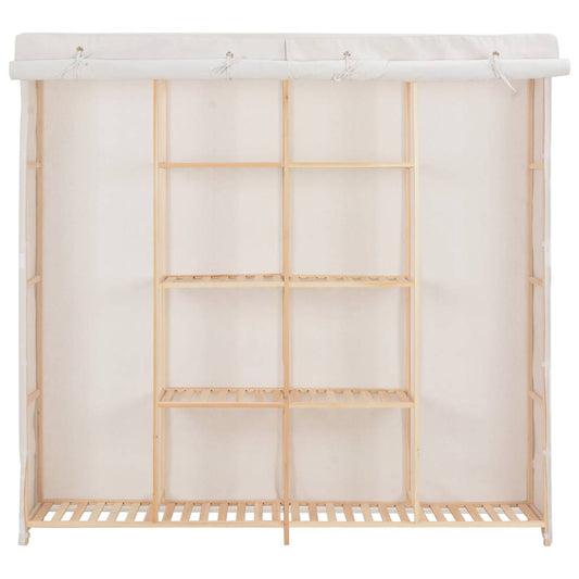 248198 vidaXL Wardrobe White 173x40x170 cm Fabric