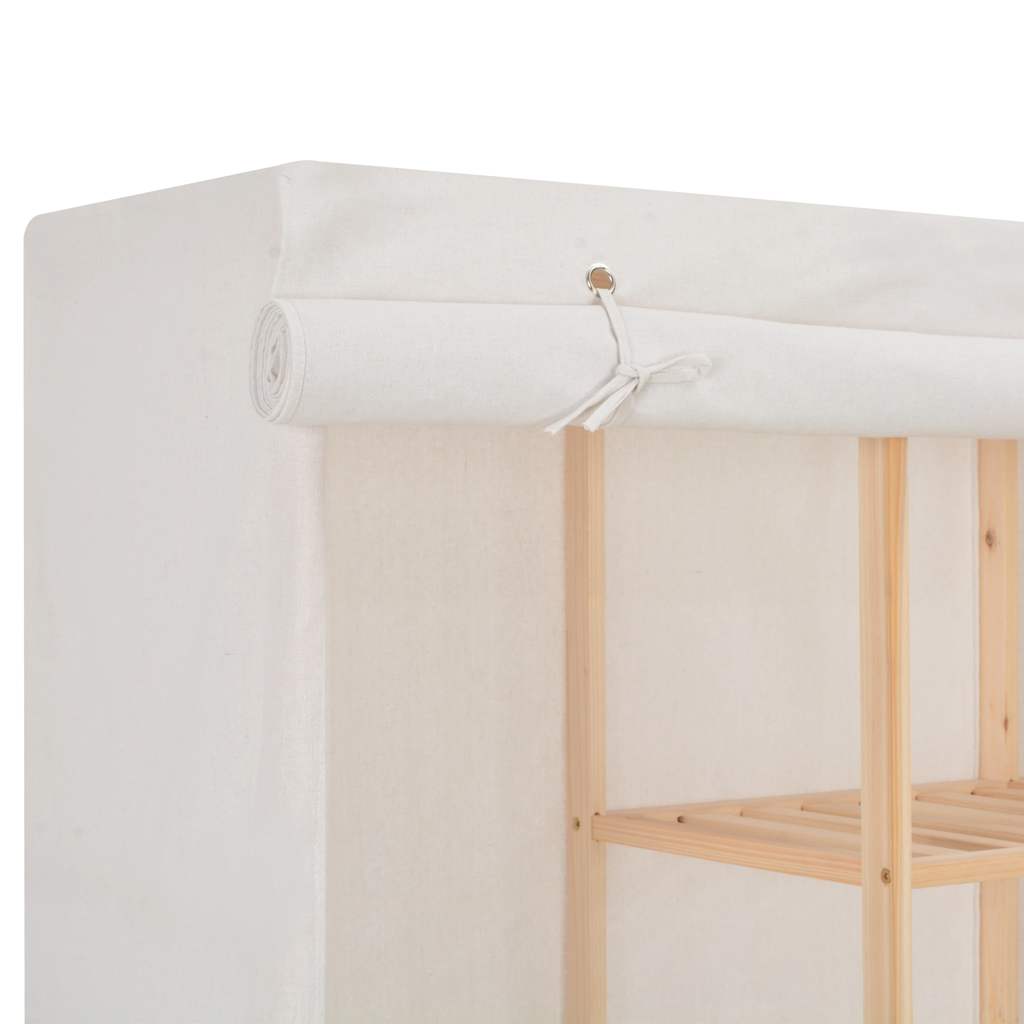 248198 vidaXL Wardrobe White 173x40x170 cm Fabric
