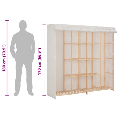 Wardrobe White 173x40x170 cm Fabric