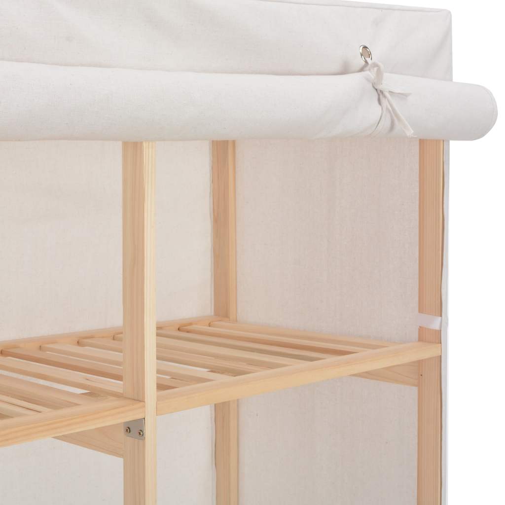 Wardrobe White 200x40x170 cm Fabric