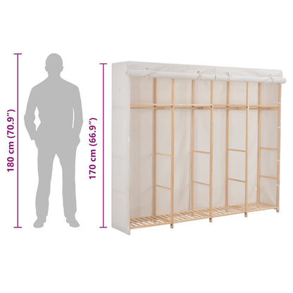 Wardrobe White 200x40x170 cm Fabric