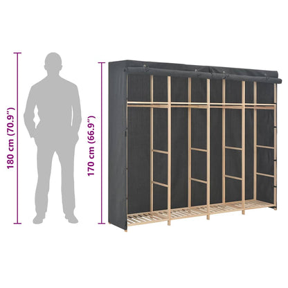 248201 vidaXL Wardrobe Grey 200x40x170 cm Fabric