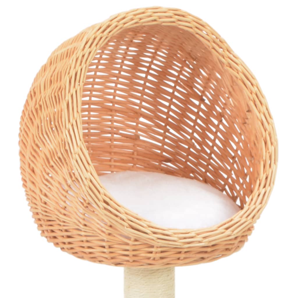 Cat Tree with Sisal Scratching Post Natural Willow Wood