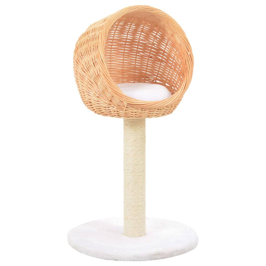 Cat Tree with Sisal Scratching Post Natural Willow Wood