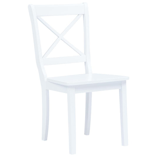 Dining Chair | Set of 4 | White | Solid rubber wood | Standard