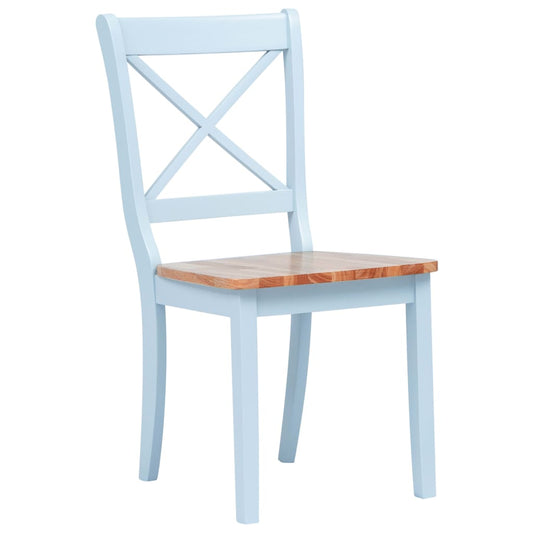 Dining Chair | Set of 4 | Grey and natural | Solid rubber wood | Standard