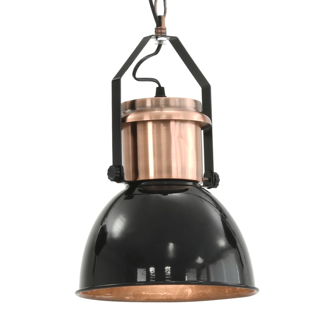 Ceiling Lamp |  Set of 2 | Black and Copper | Metal | Medium