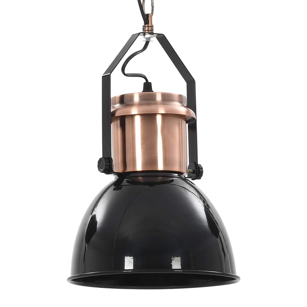 Ceiling Lamp 2 pcs Black Round E27