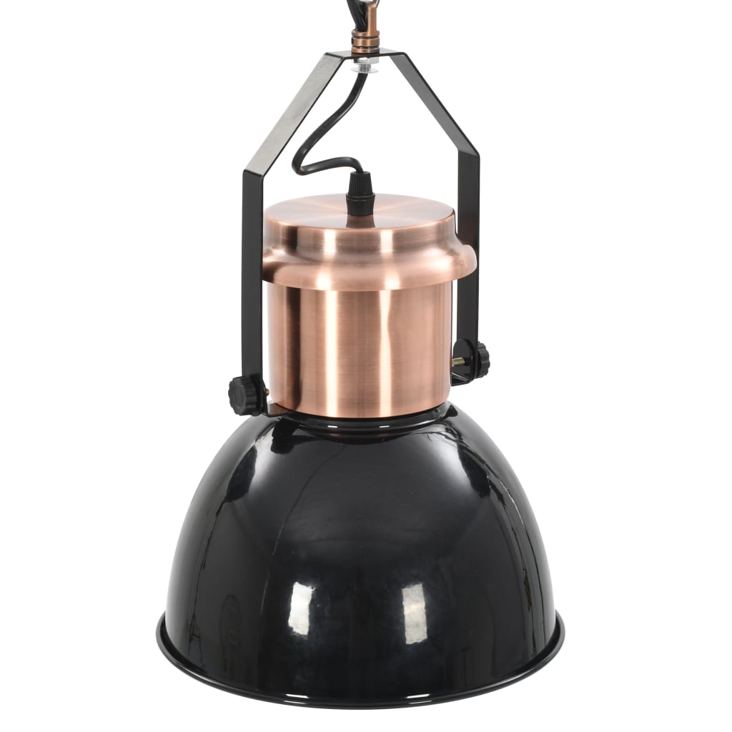 Ceiling Lamp |  Set of 2 | Black and Copper | Metal | Medium