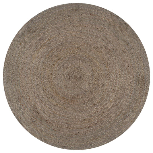 Area Rug | Grey | Braided Jute | 150 cm Diameter | Durable | Area Rug