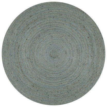 Handmade Rug Jute Round 120 cm Olive Green