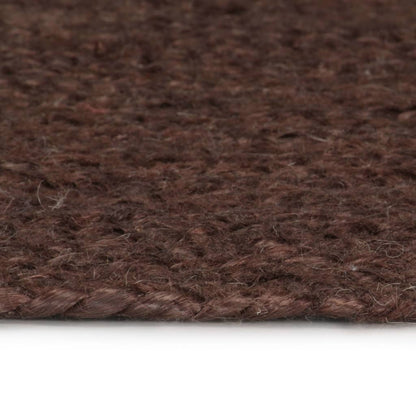 Handmade Rug Jute Round 90 cm Brown