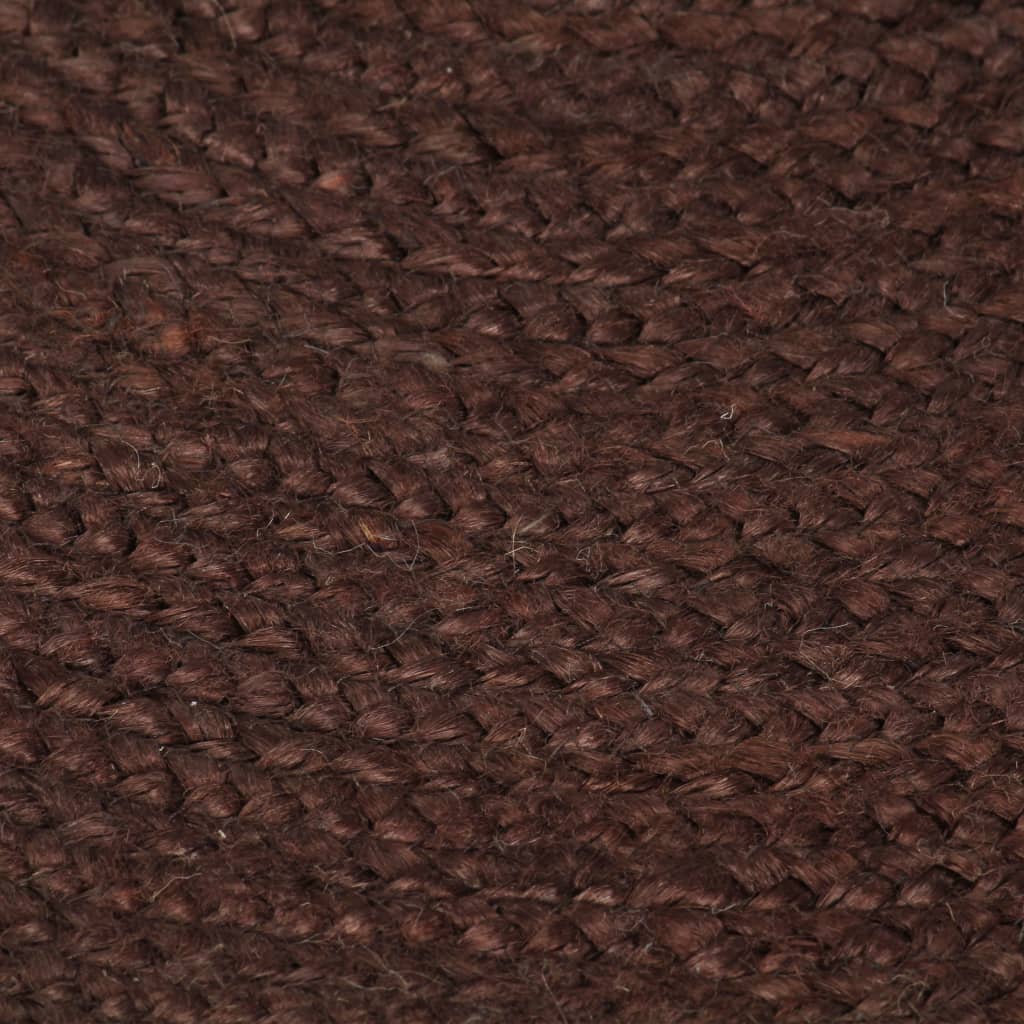 Handmade Rug Jute Round 90 cm Brown