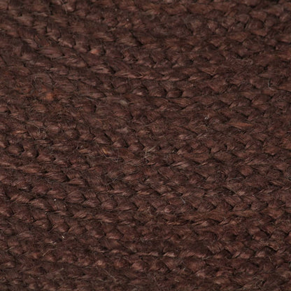 Handmade Rug Jute Round 90 cm Brown