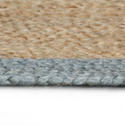 Handmade Rug Jute with Olive Green Border 90 cm
