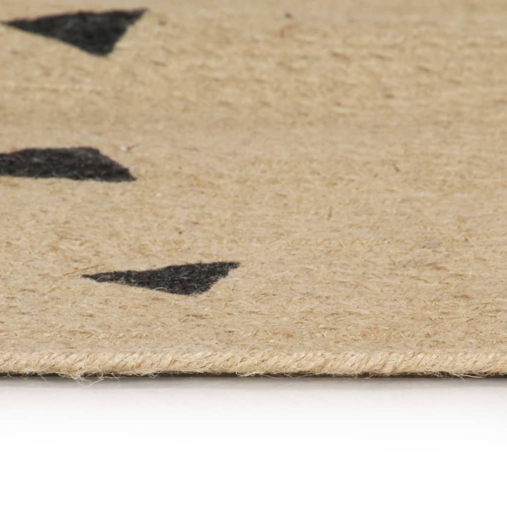 Handmade Rug Jute with Triangle Print 150 cm