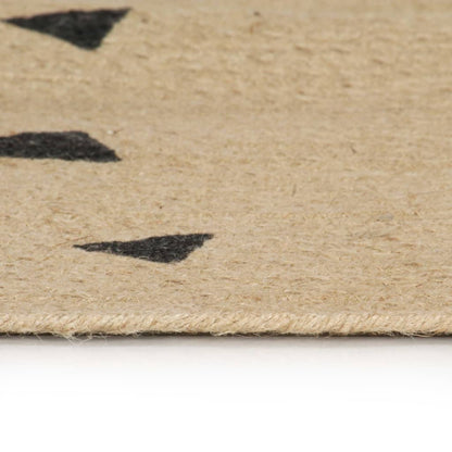 Handmade Rug Jute with Triangle Print 150 cm