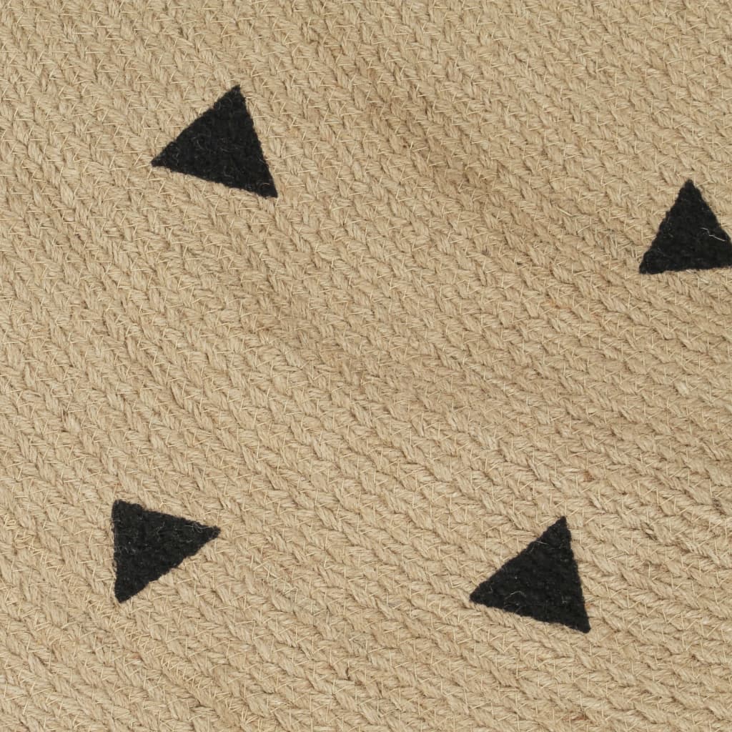 Handmade Rug Jute with Triangle Print 150 cm