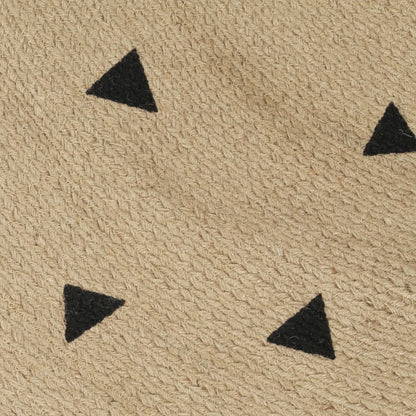 Handmade Rug Jute with Triangle Print 150 cm