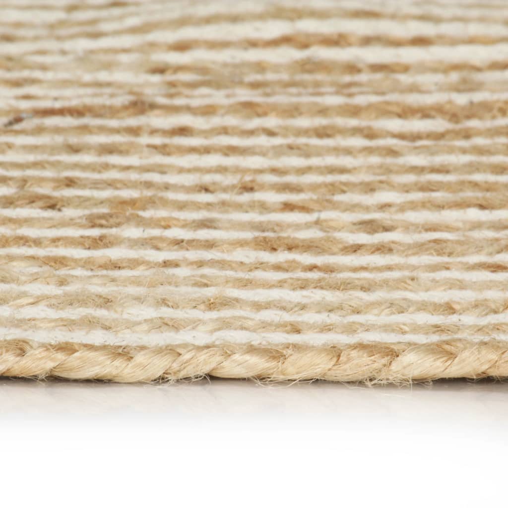 Handmade Rug Jute with Spiral Design White 150 cm