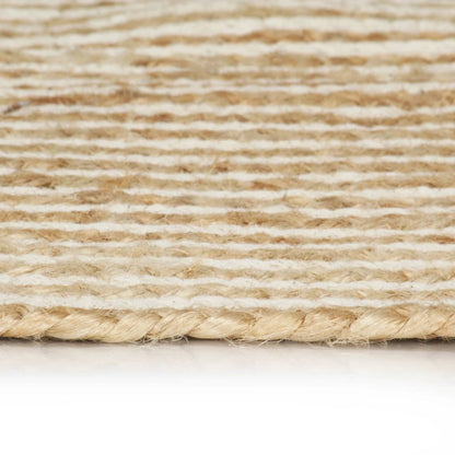 Handmade Rug Jute with Spiral Design White 150 cm