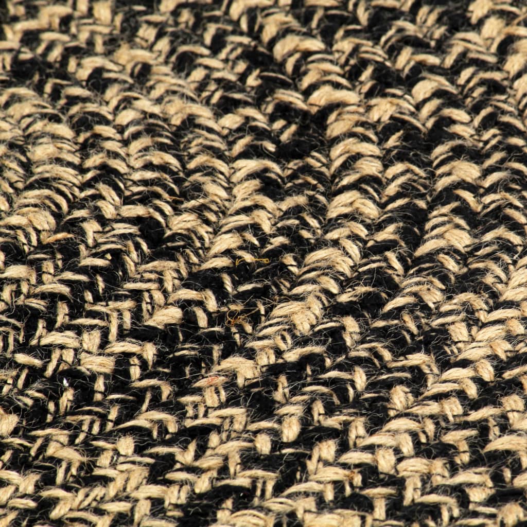 Handmade Rug Jute Black and Natural 150 cm