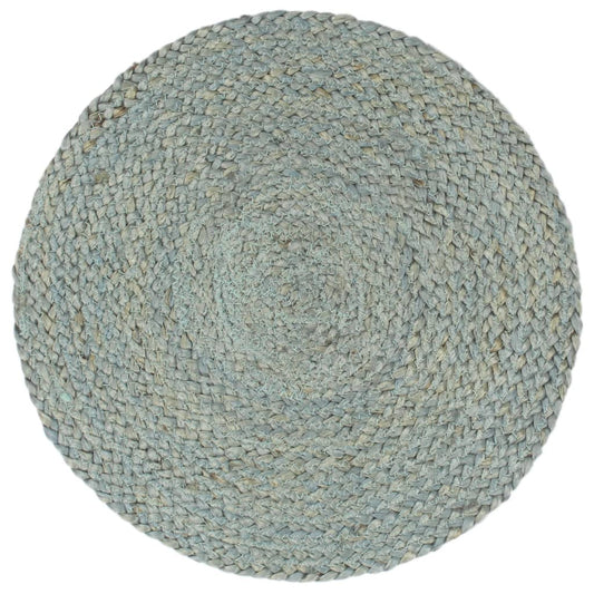 Placemats 6 pcs Plain Olive Green 38 cm Round Jute