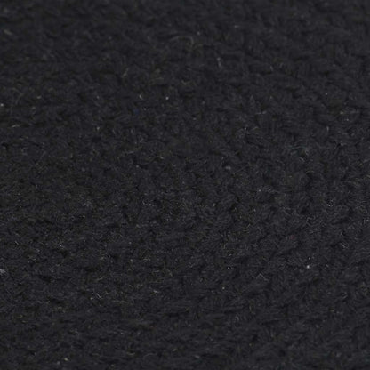 Placemats 4 pcs Plain Black 38 cm Round Cotton
