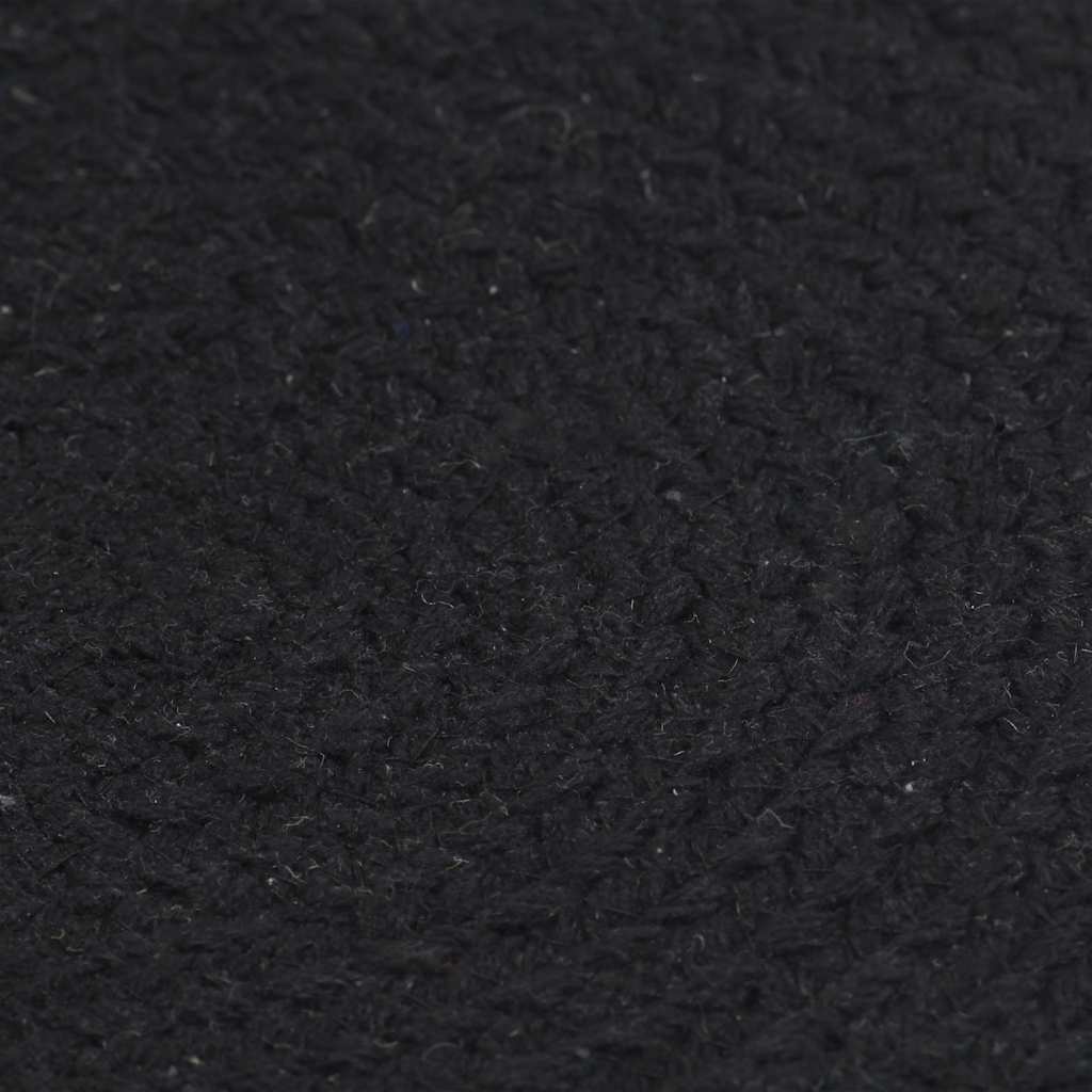 Placemats 4 pcs Plain Black 38 cm Round Cotton