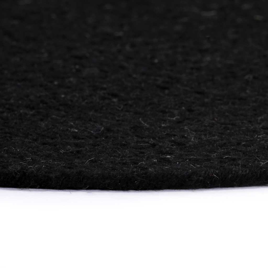 Placemats 4 pcs Plain Black 38 cm Round Cotton