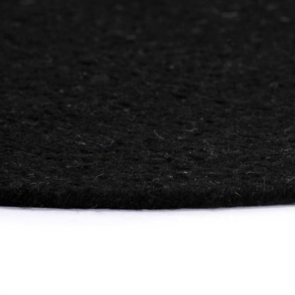 Placemats 4 pcs Plain Black 38 cm Round Cotton