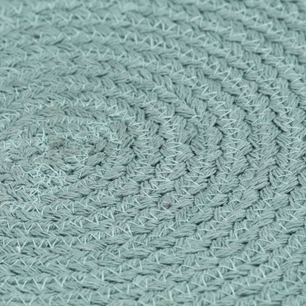 Placemats 4 pcs Plain Green 38 cm Round Cotton