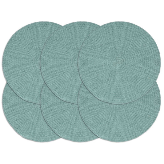 Placemat | Set of 6 | Plain Green | 100% Cotton | 38 cm Diameter