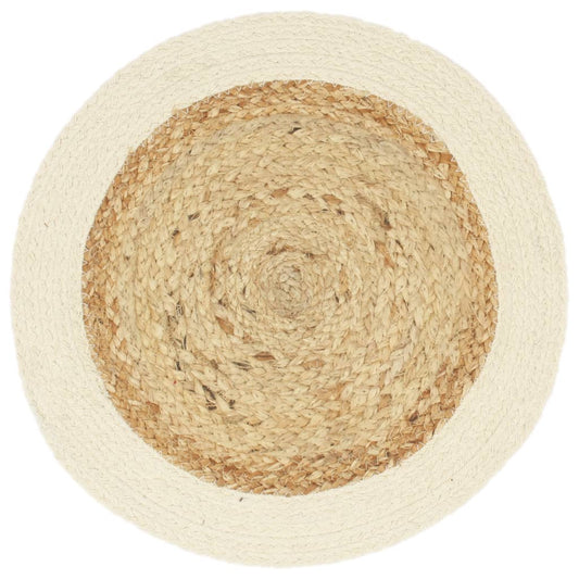 Placemats 4 pcs Plain Natural 38 cm Round Jute and Cotton