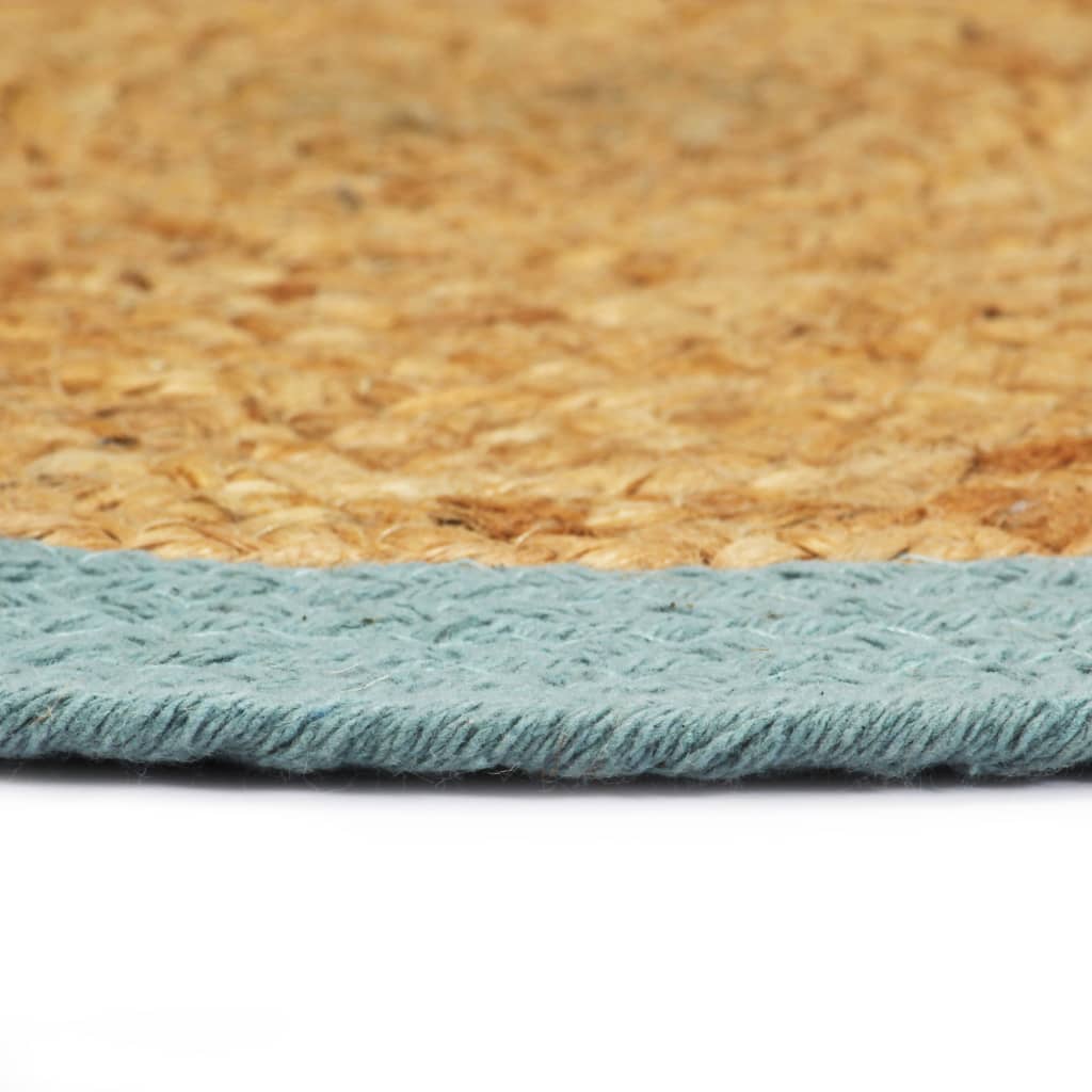 Placemats 6 pcs Natural and Green 38 cm Jute and Cotton