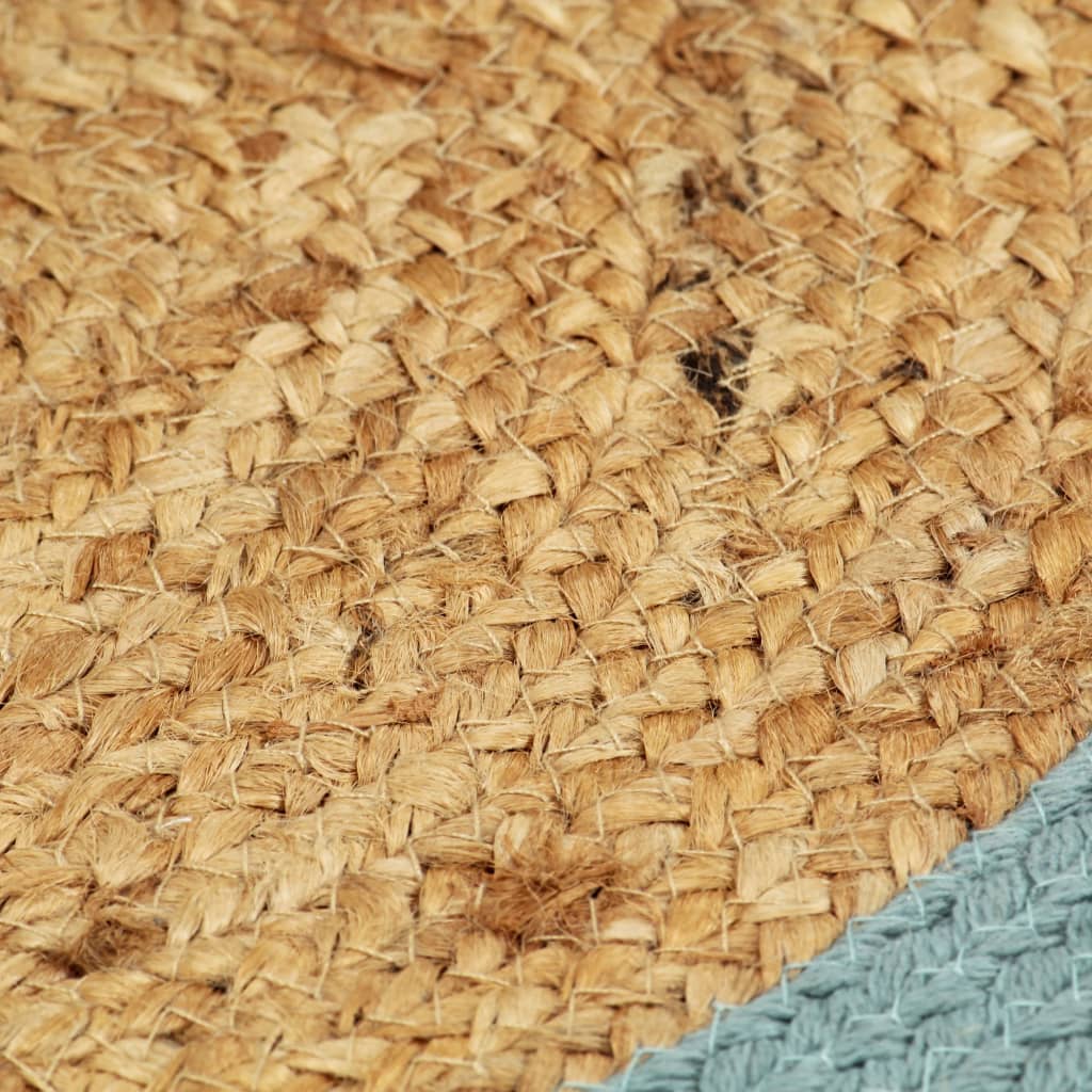 Placemats 6 pcs Natural and Green 38 cm Jute and Cotton