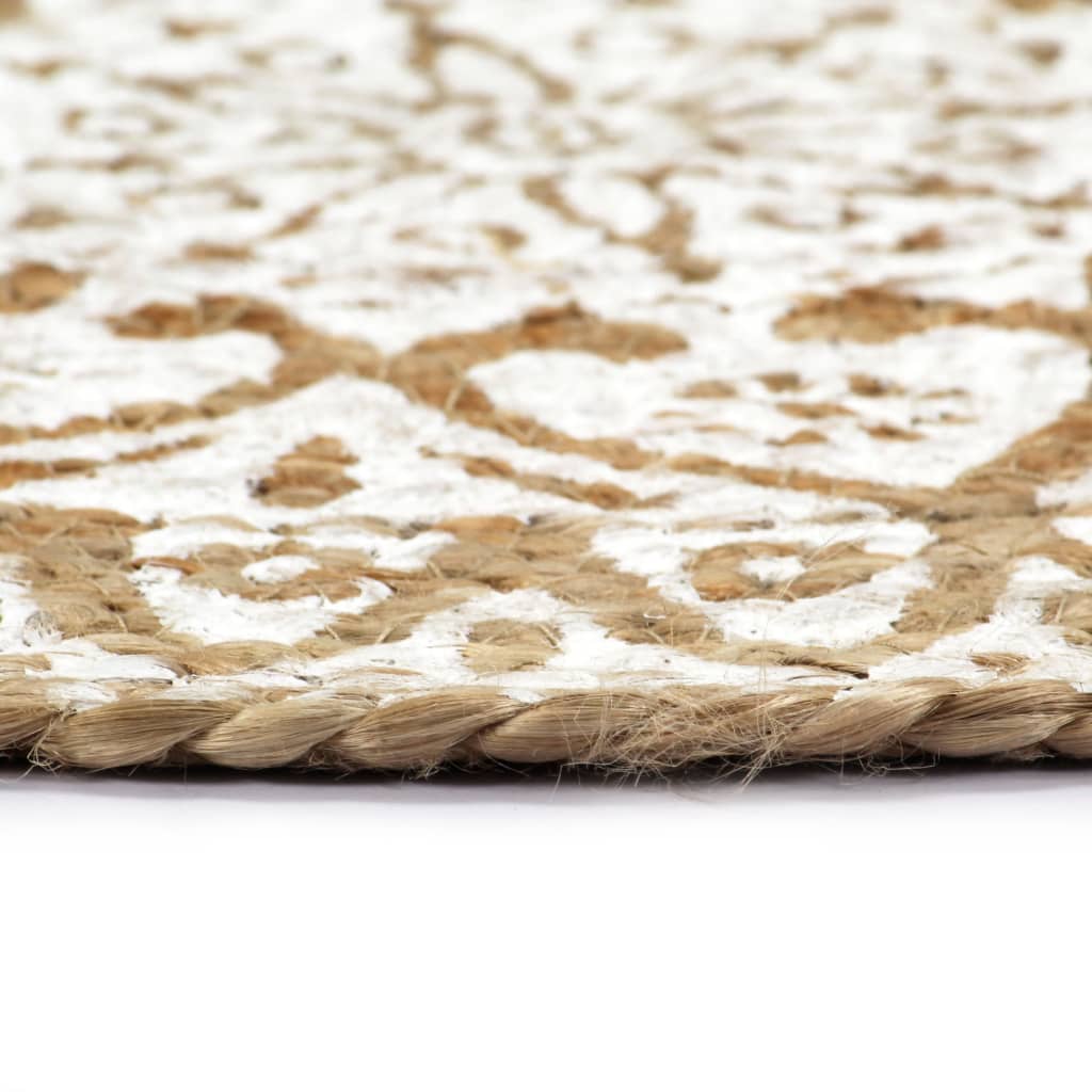 Placemats 6 pcs White 38 cm Round Jute