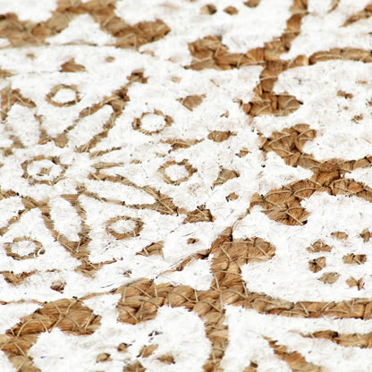 Placemats 6 pcs White 38 cm Round Jute