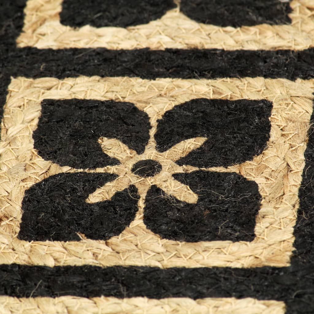 Placemat | Set of 6 | Black | Jute | 38 cm diameter | Non-slip | Placemat